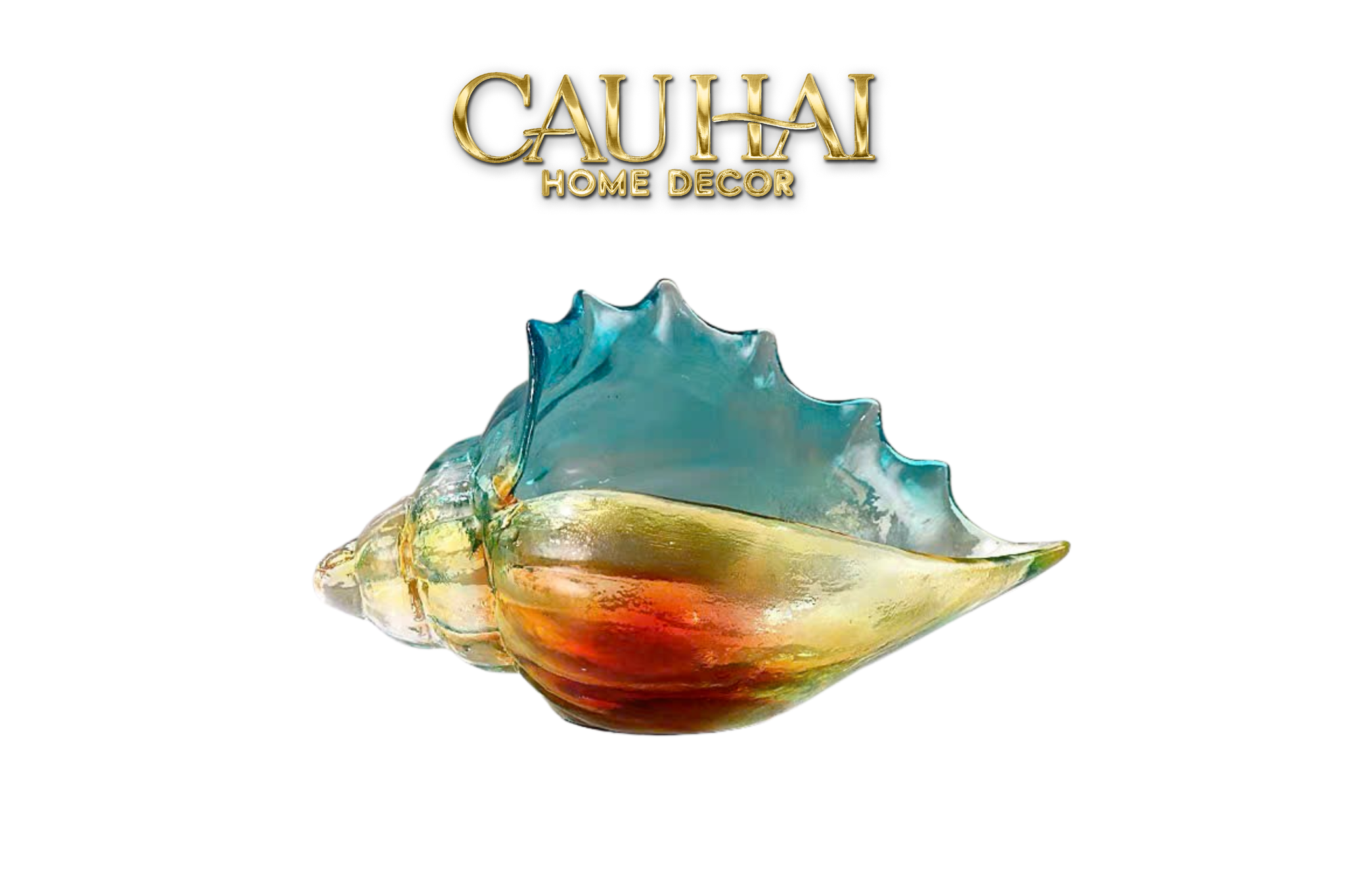 KHAY VỎ SÒ ARC-EN-CIEL POSEIDON SHELL PETIT HANDCRAFTED GLASS TRAY