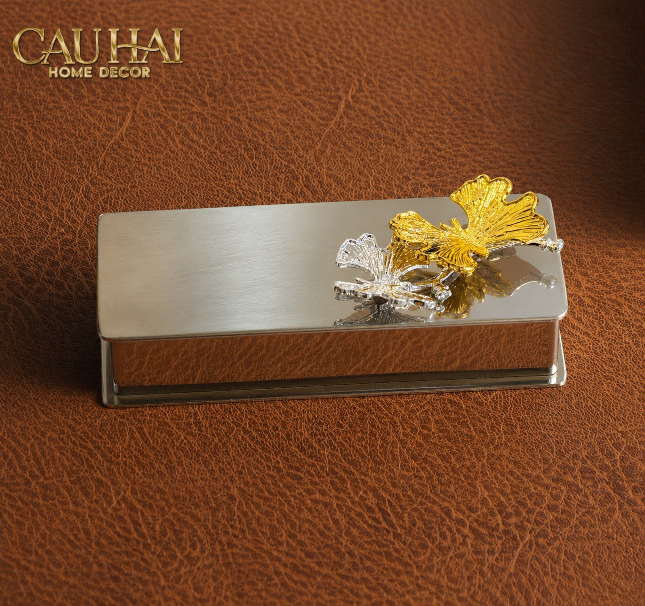 Hộp Đựng Tăm Chrome Papillon Goldleaf
