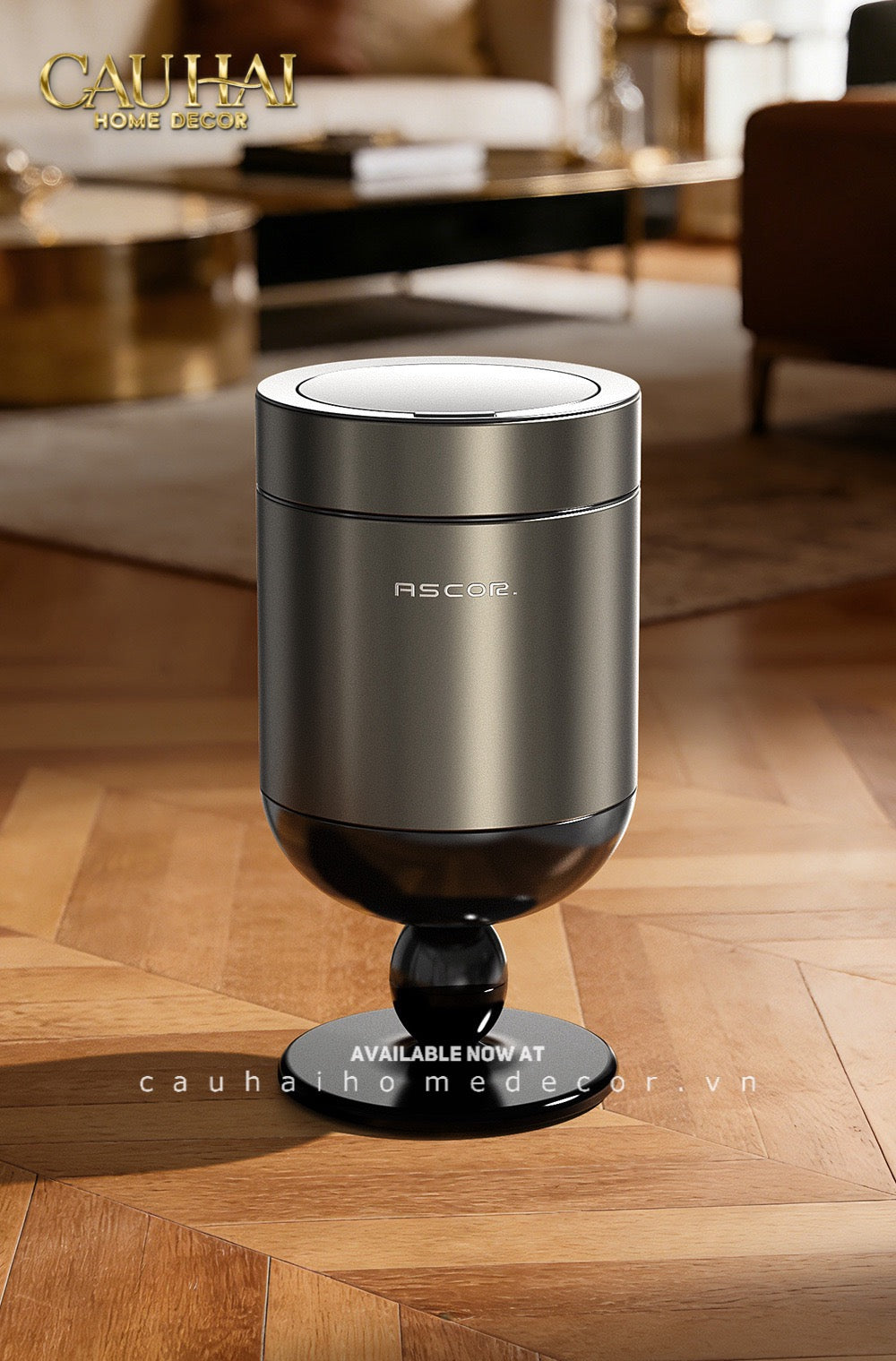 Thùng Rác Titanium Goblet Stainless Steel Modernist Trash Cans 20L 25x54