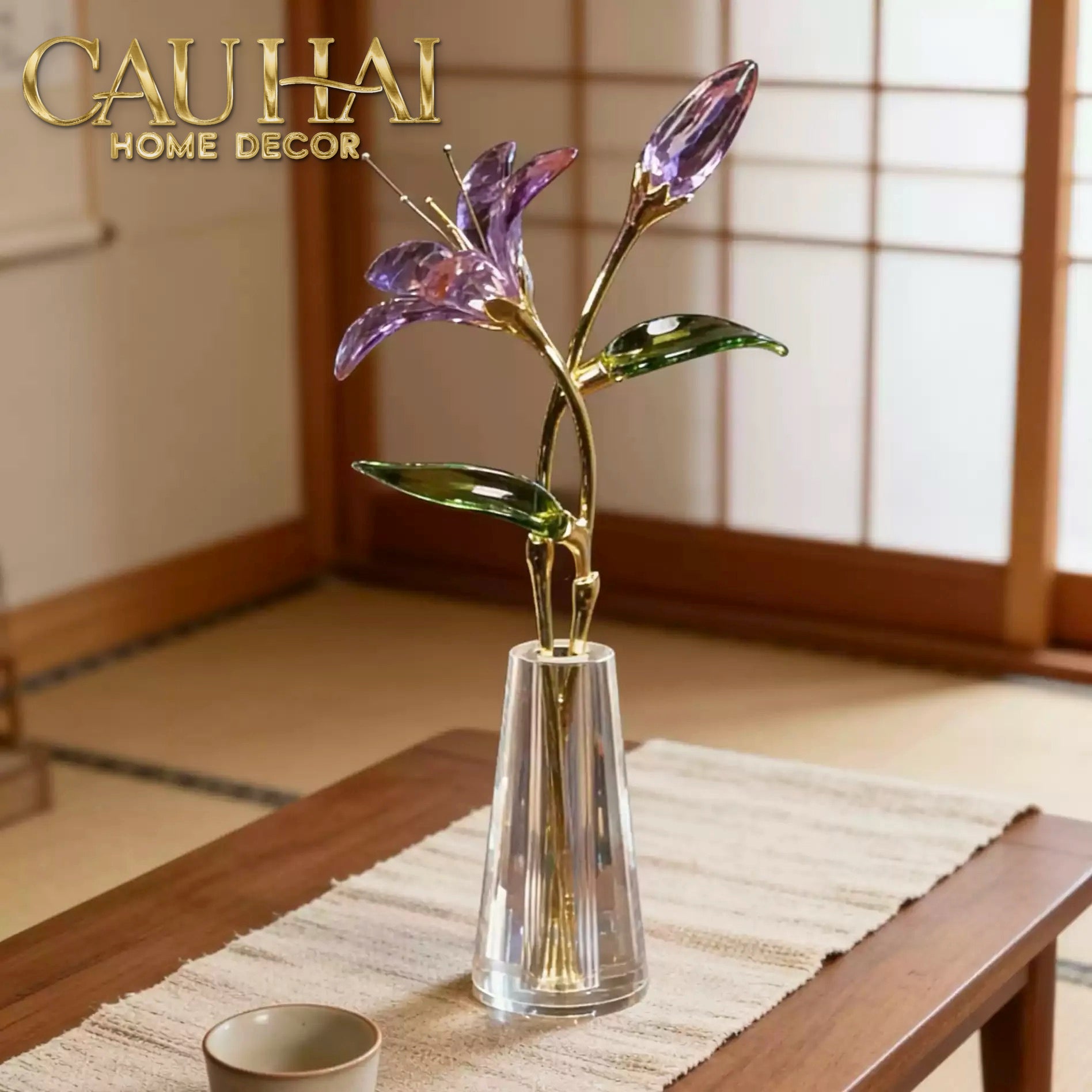 Bình Hoa Pha Lê Lys de Cristalleries Éclosion Violet H29