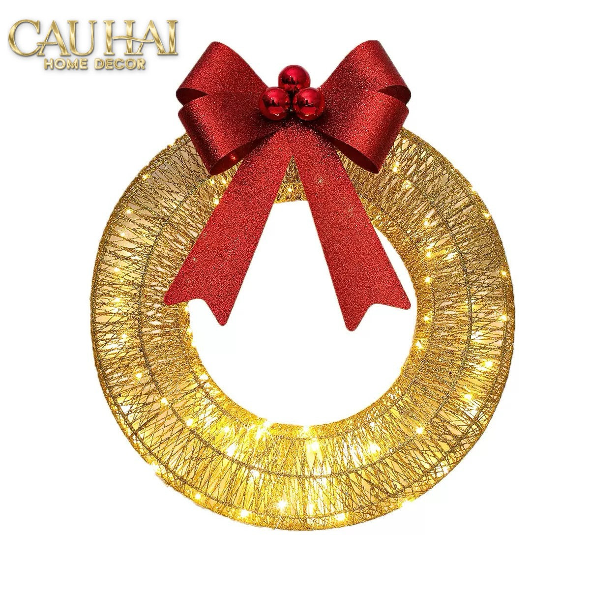 Fêtes Couture - Vòng Ánh Sáng Trang Trí Giáng Sinh Holy Halo - Christmas Wreath-CẬU HAI HOME DECOR
