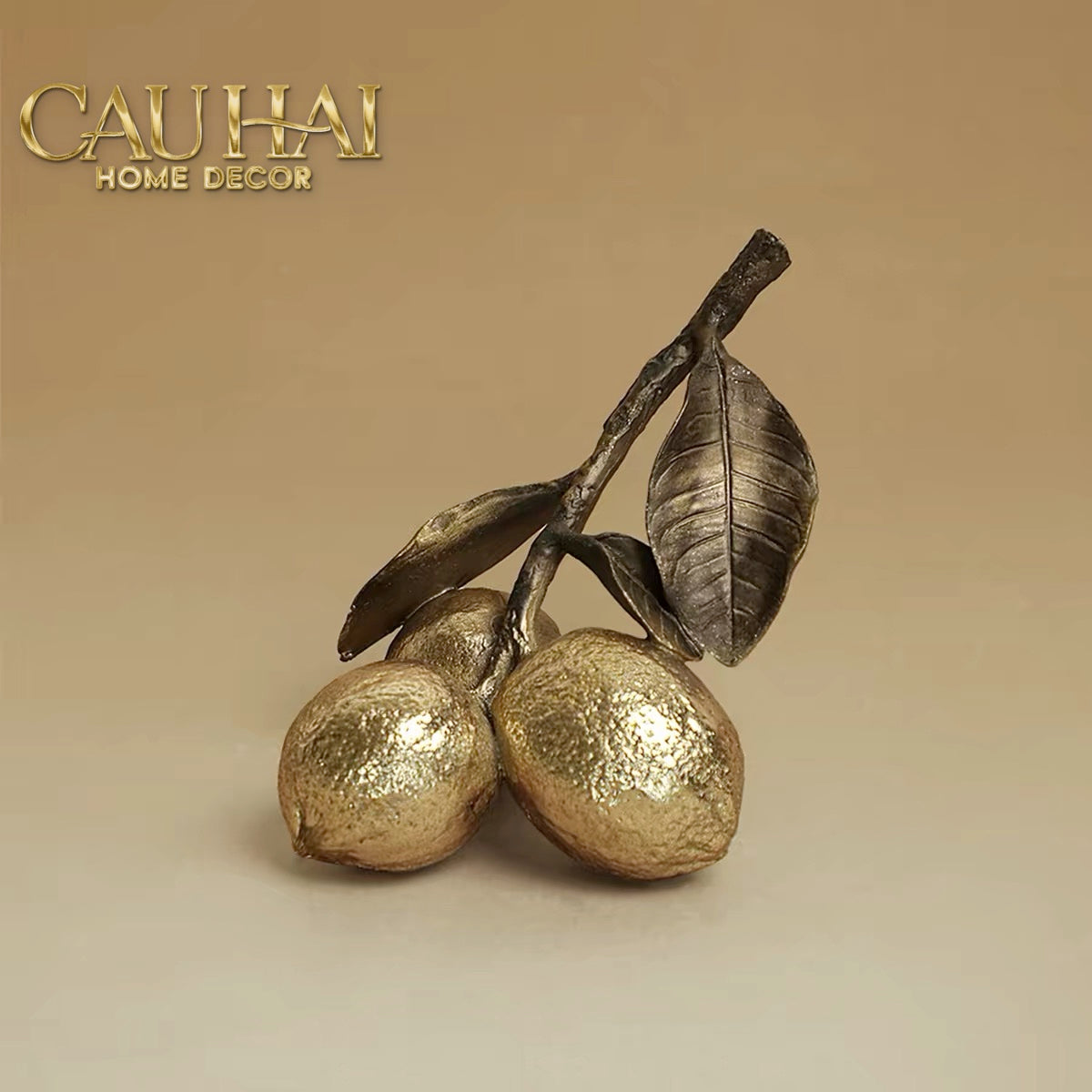 Gilded Lemon Cluster Statue — Vermeil Citron Trois