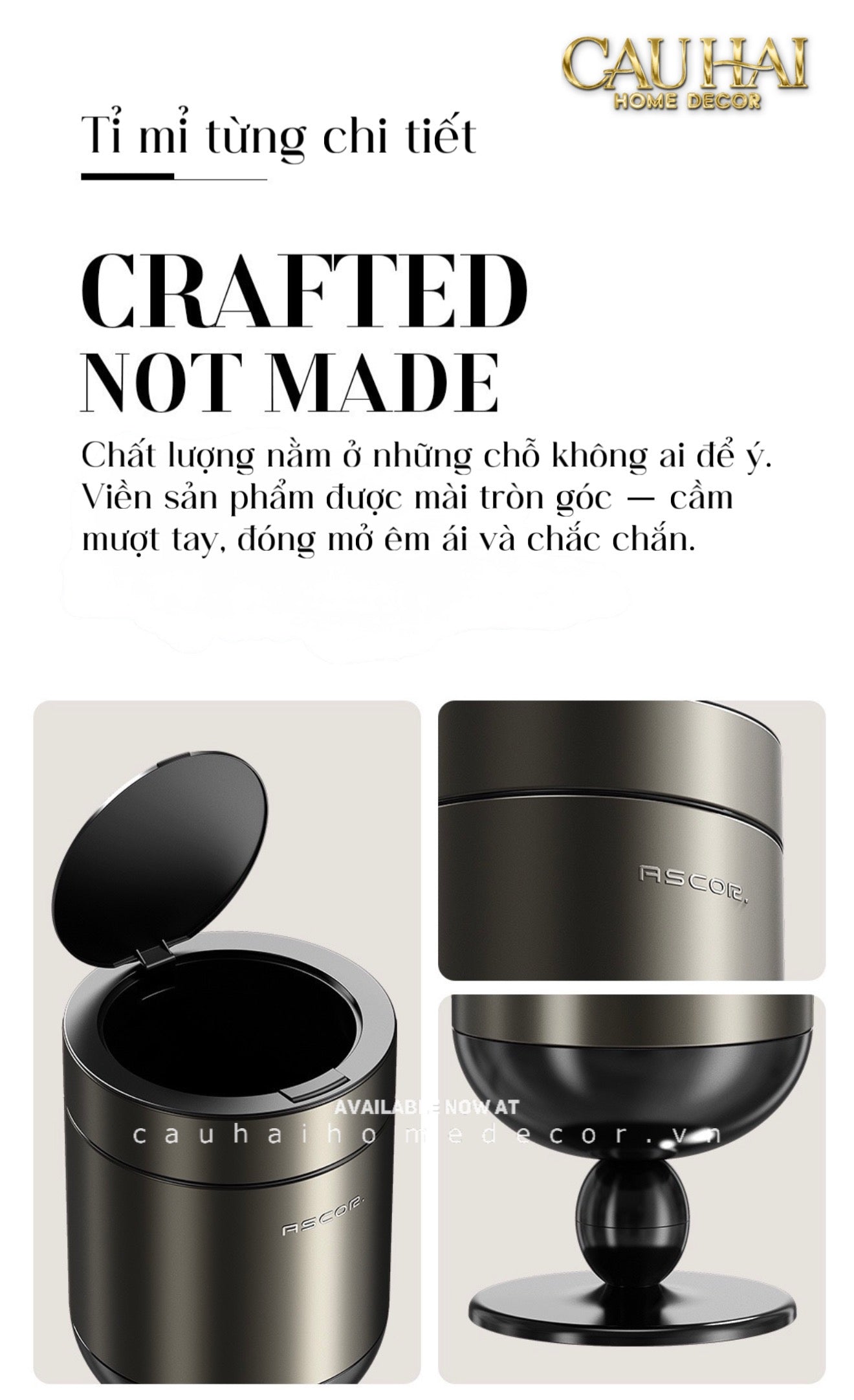 Thùng Rác Titanium Goblet Stainless Steel Modernist Trash Cans 20L 25x54