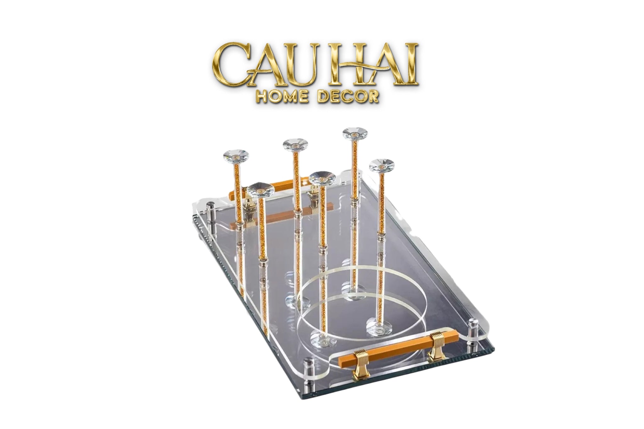 Maison Couture – Khay Úp Ly Cristalleries 6 Slot 2-In-1 Bar Tray – Aurum