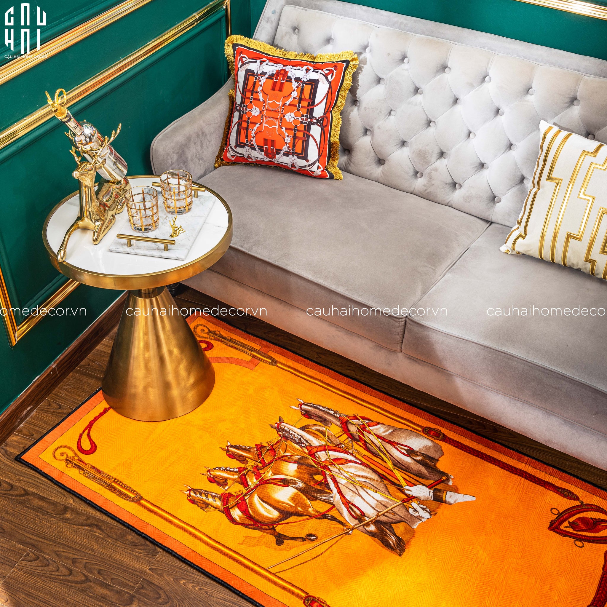 THẢM BED NHUNG BỈ 80X200 IMPERIAL EQUESTRIAN ROMAN CHARIOT BEDDING RUG - CẬU HAI HOME DECOR