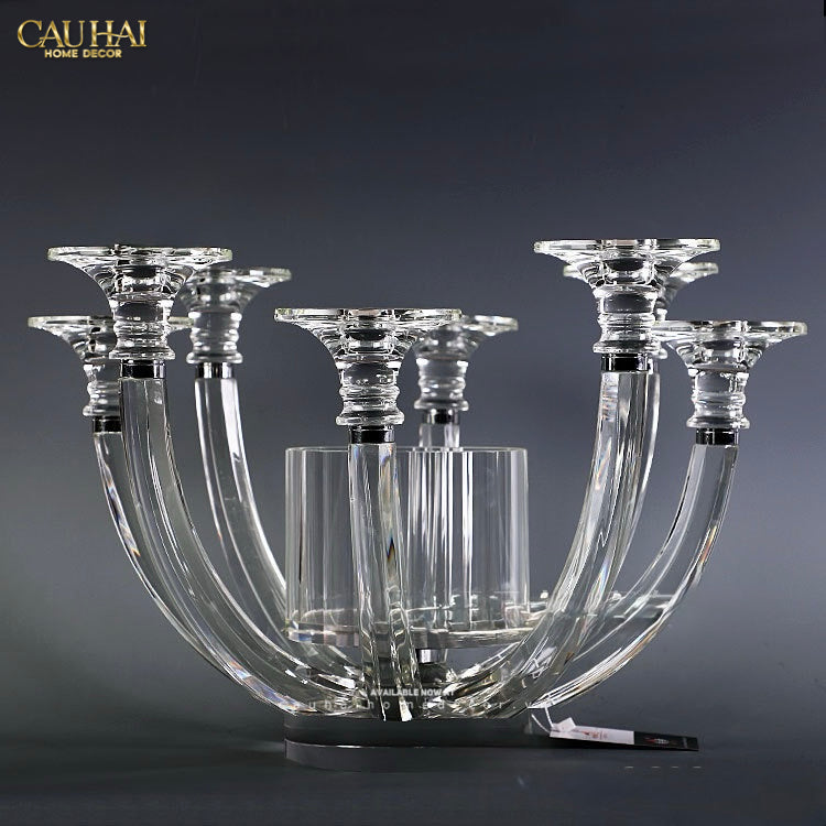 Đế Nến Bình Hoa Pha Lê Candélabre En Cristalleries H30