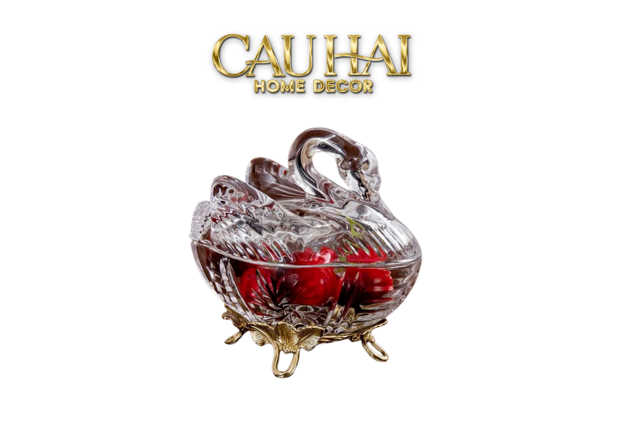 HOME COUTURE - LỌ PHA LÊ  SWAN DE L’ATHÈNES  CRISTAL BONBONNIÈRE