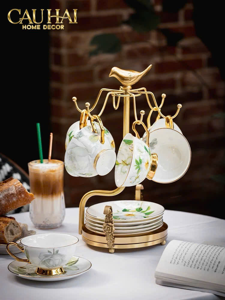 HOME COUTURE - GIÁ TREO TÁCH BRASSON EMPEROR BIRD CUP STAND H36
