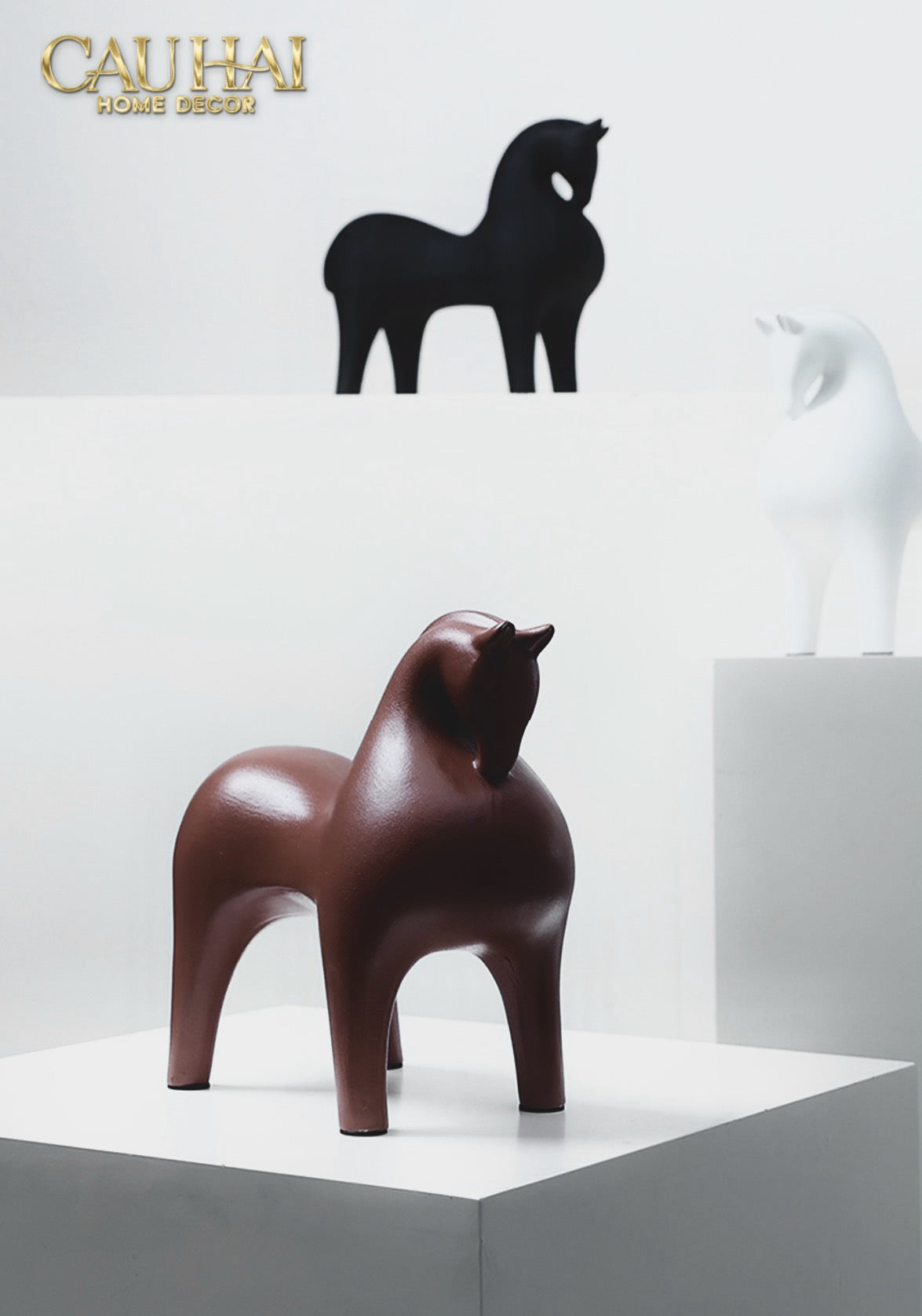 Home Couture - Tượng Ngựa Brun Cheval-CẬU HAI HOME DECOR