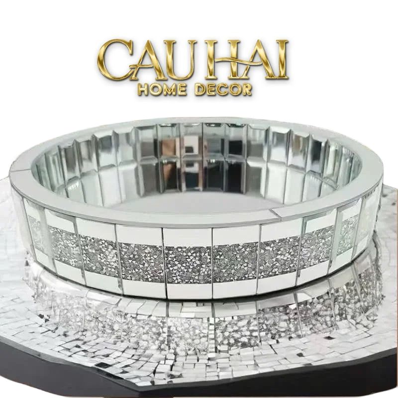 Haute Folie - Khay Gương Tròn Đế Xoay Mirror Argenté D30