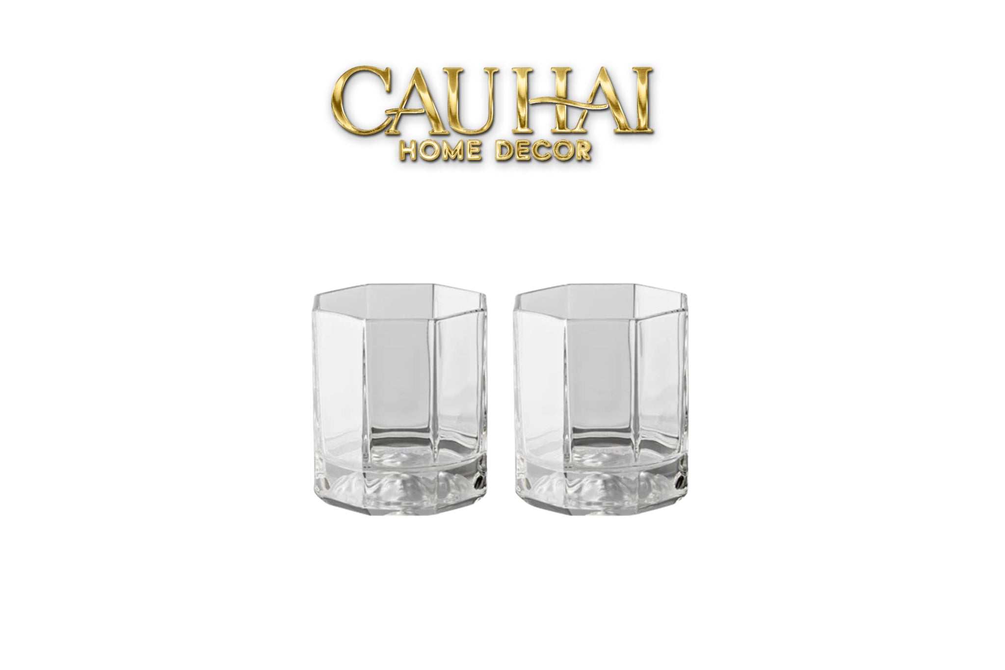 Maison Couture - Set 2 Ly Pha Lê  Medusa V Class Cristalleries Facetté Rock Lowball Glasses  170ml