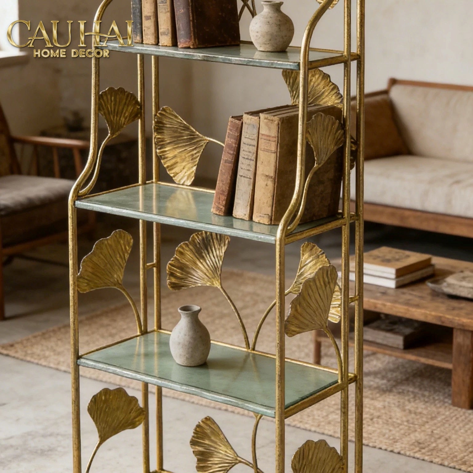 Maison Couture - Kệ Trưng Bày Lá Ngân Hạnh 4 Tầng Ginkgo Royale Étagère 14K