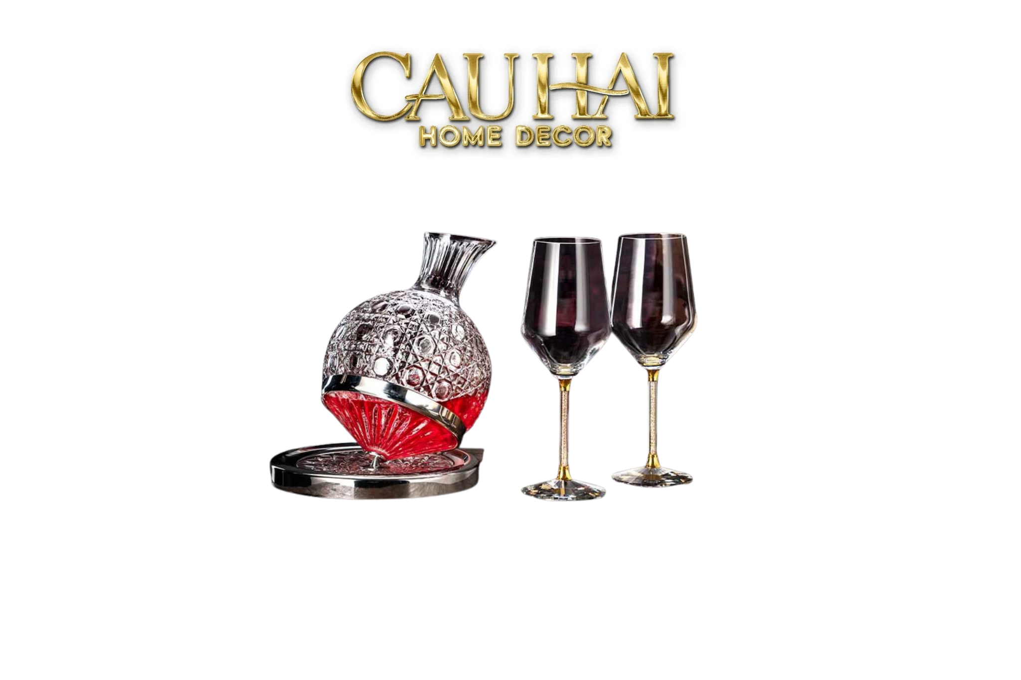 Set Quà Tặng Bình Lắc và 2 Ly Rượu Vang Pha Lê Cannage Héritage 3pcs
