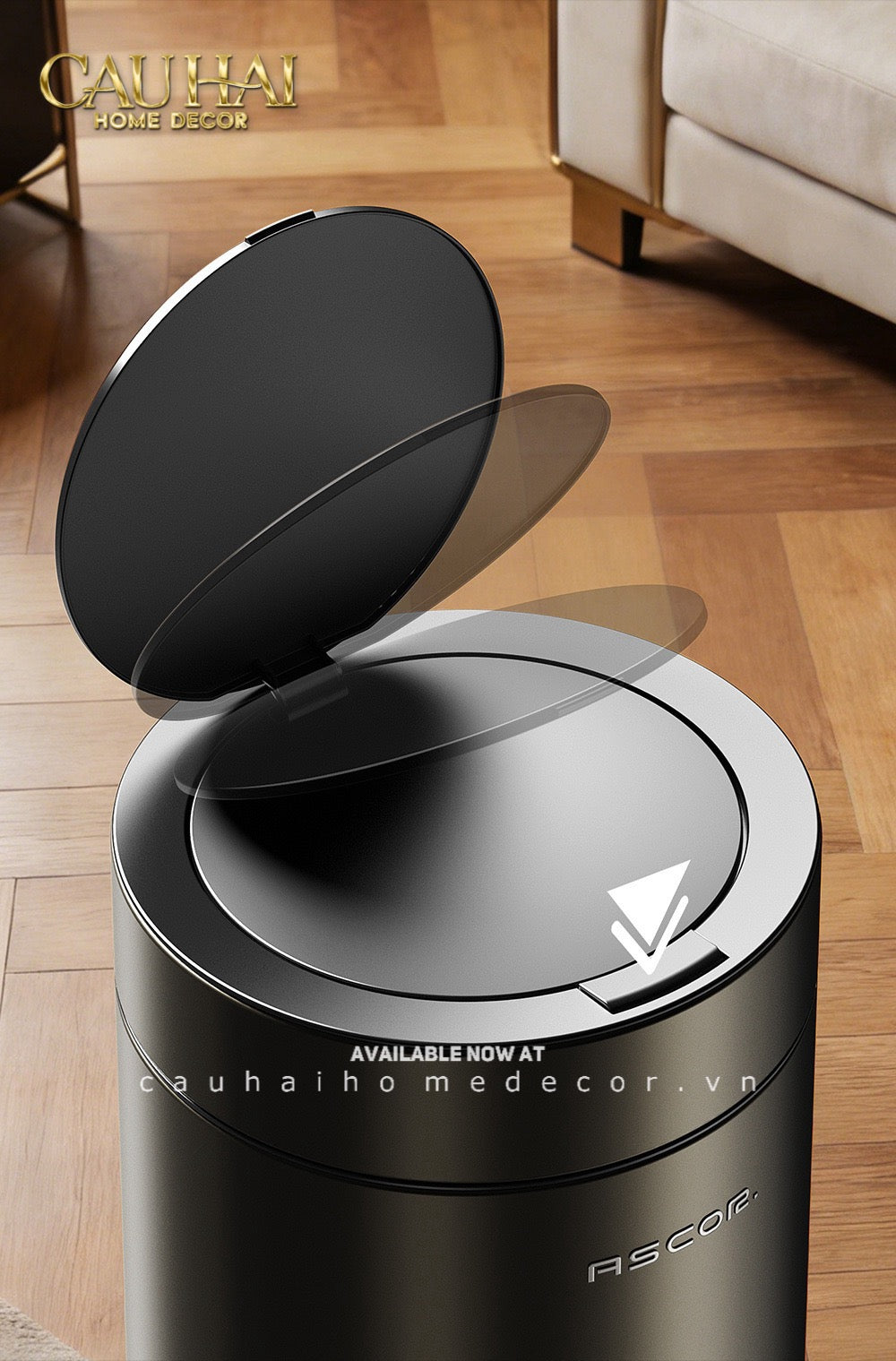 Thùng Rác Titanium Goblet Stainless Steel Modernist Trash Cans 20L 25x54