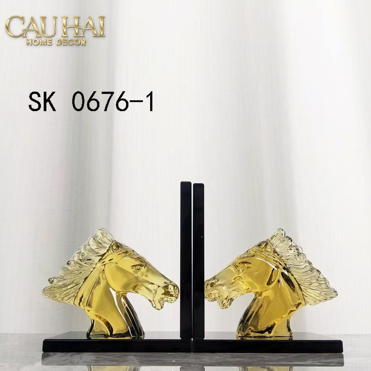 Set Chặn Sách Pha Lê Cristalleries Ésquetre De Cheval