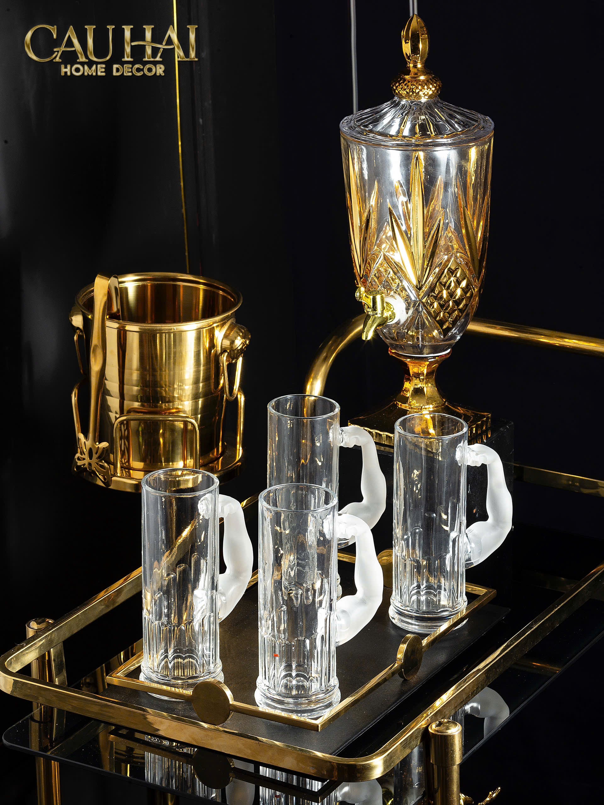XÔ ĐÁ ROYAL BEAST GILDED ICE BUCKET-CẬU HAI HOME DECOR