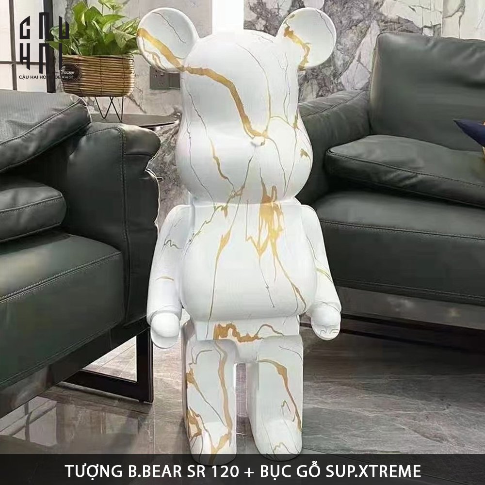 TƯỢNG BEAR BRICK MARBLE 120CM - CẬU HAI HOME DECOR
