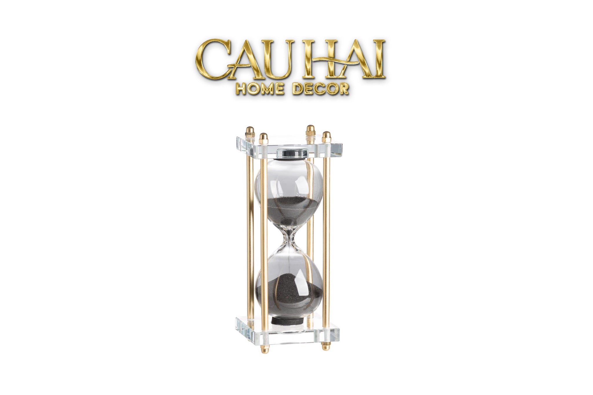 CRYSTAL FRAME HOURGLASS – BLACK SAND