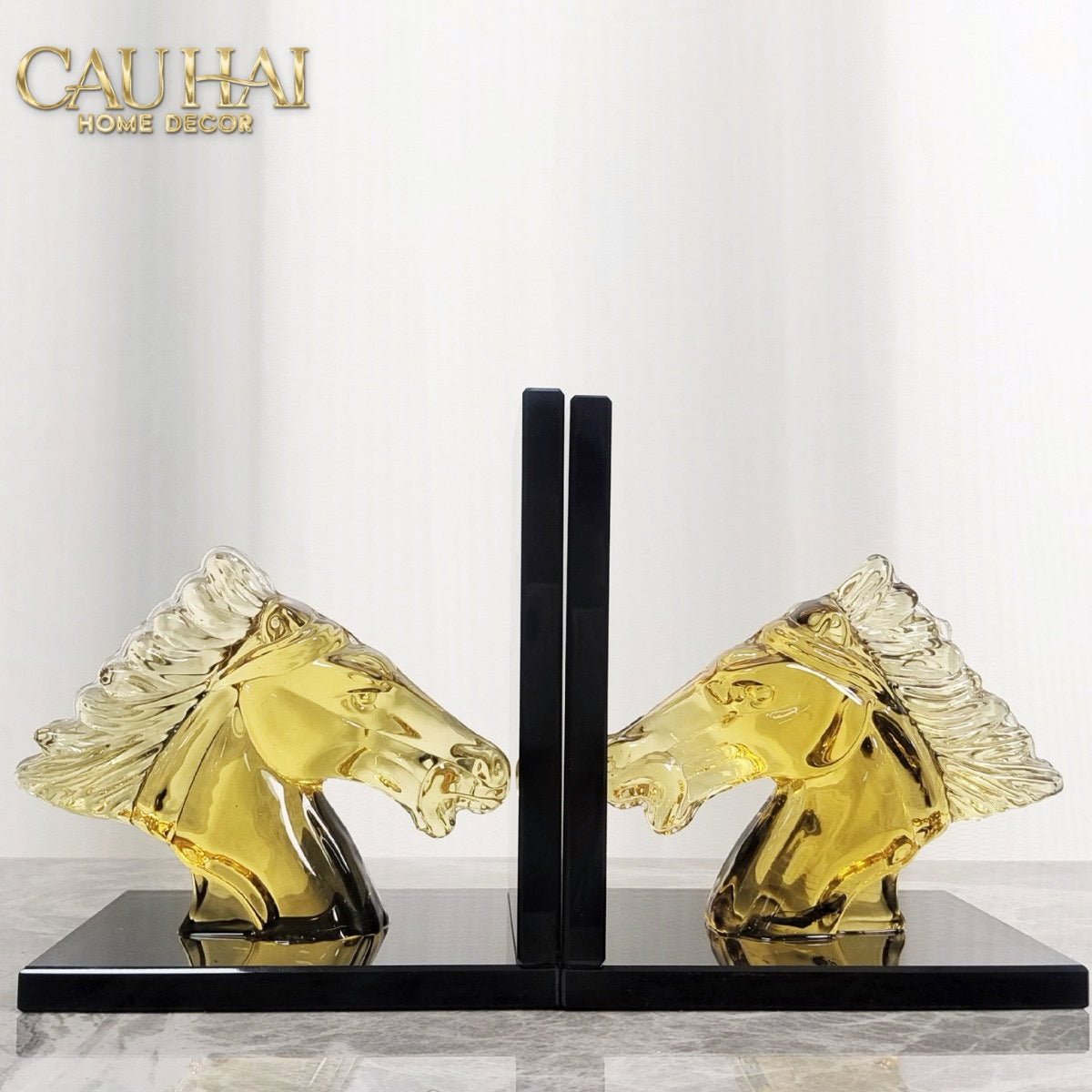 Set Chặn Sách Pha Lê Cristalleries Ésquetre De Cheval