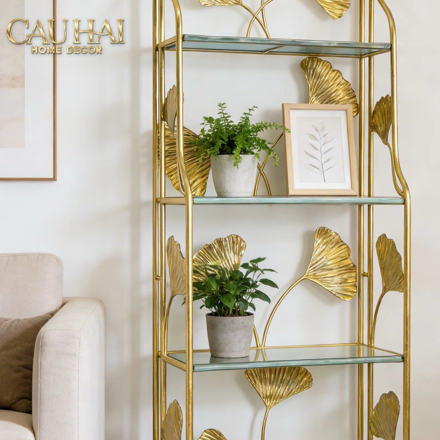 Maison Couture - Kệ Trưng Bày Lá Ngân Hạnh 4 Tầng Ginkgo Royale Étagère 14K