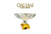 Maison Couture - Đĩa Trái Cây Pha Lê  Amber Cristalleries Fruit Plates Centerpieces 9x28x15