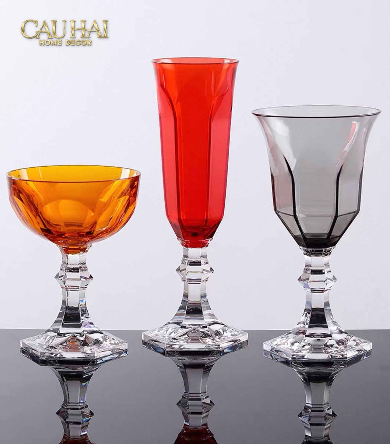 Ly Vang PP Acrylic Đỏ Alluriyyll -  PP Acrylic Ruby Rouge Wines Glasses H18.5 270ML