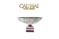 Maison Couture - Đĩa Trái Cây Pha Lê Eclat Candy Pink Cristalleries Fruit Plates Centerpieces 9x28x15