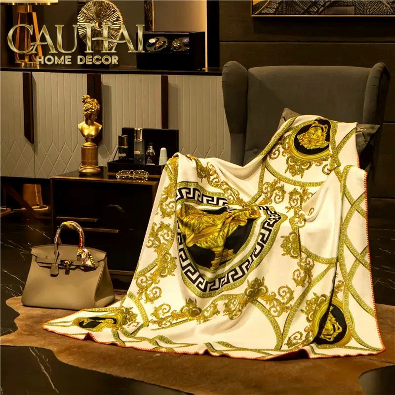 Chăn Blanket Velvet Baroque Medusa Ivory 150x150