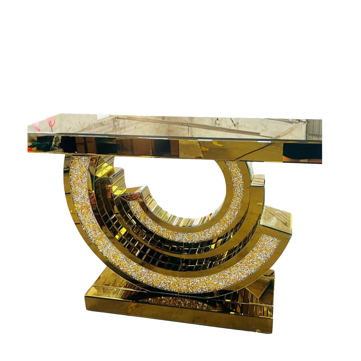 Maison Couture - Bàn Console Mirror Crescent Éclat Gold