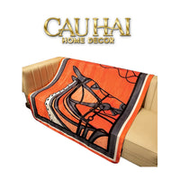 Chăn Blanket Velvet Équestre Silhouette Tangerine 150x150