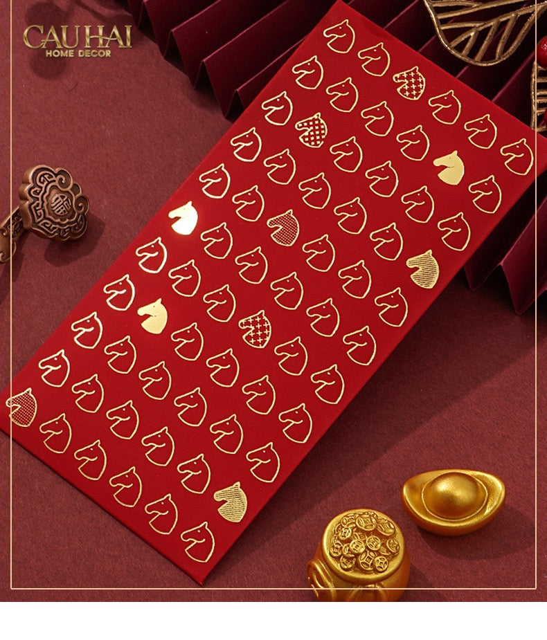 Tết Couture - Set 6 Bao Lì Xì Kim  Bách Mã