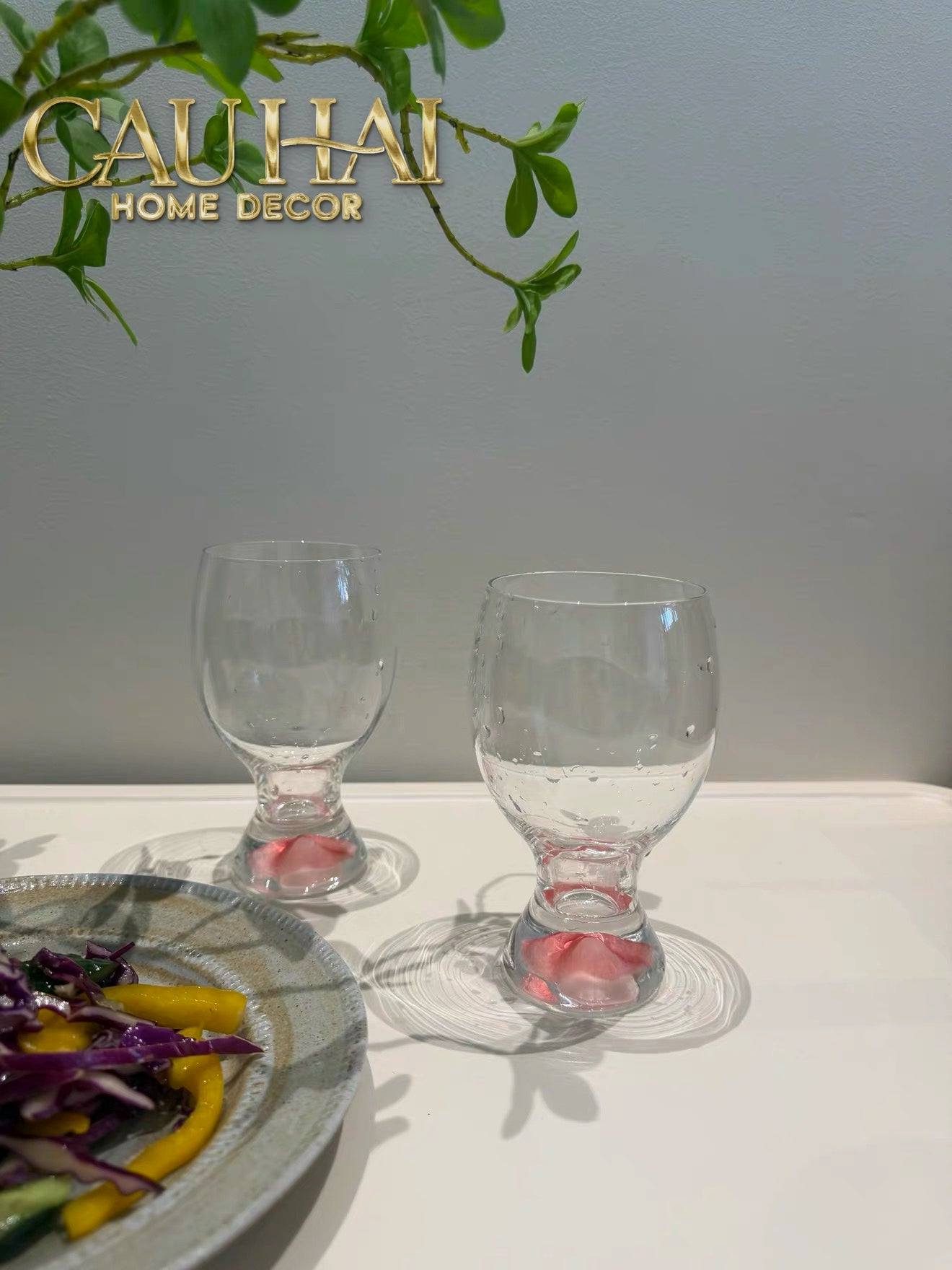 Set 2 Ly Bia Thuỷ Tinh Glacier La Couleur Rose Cocktail Glasses  370Ml