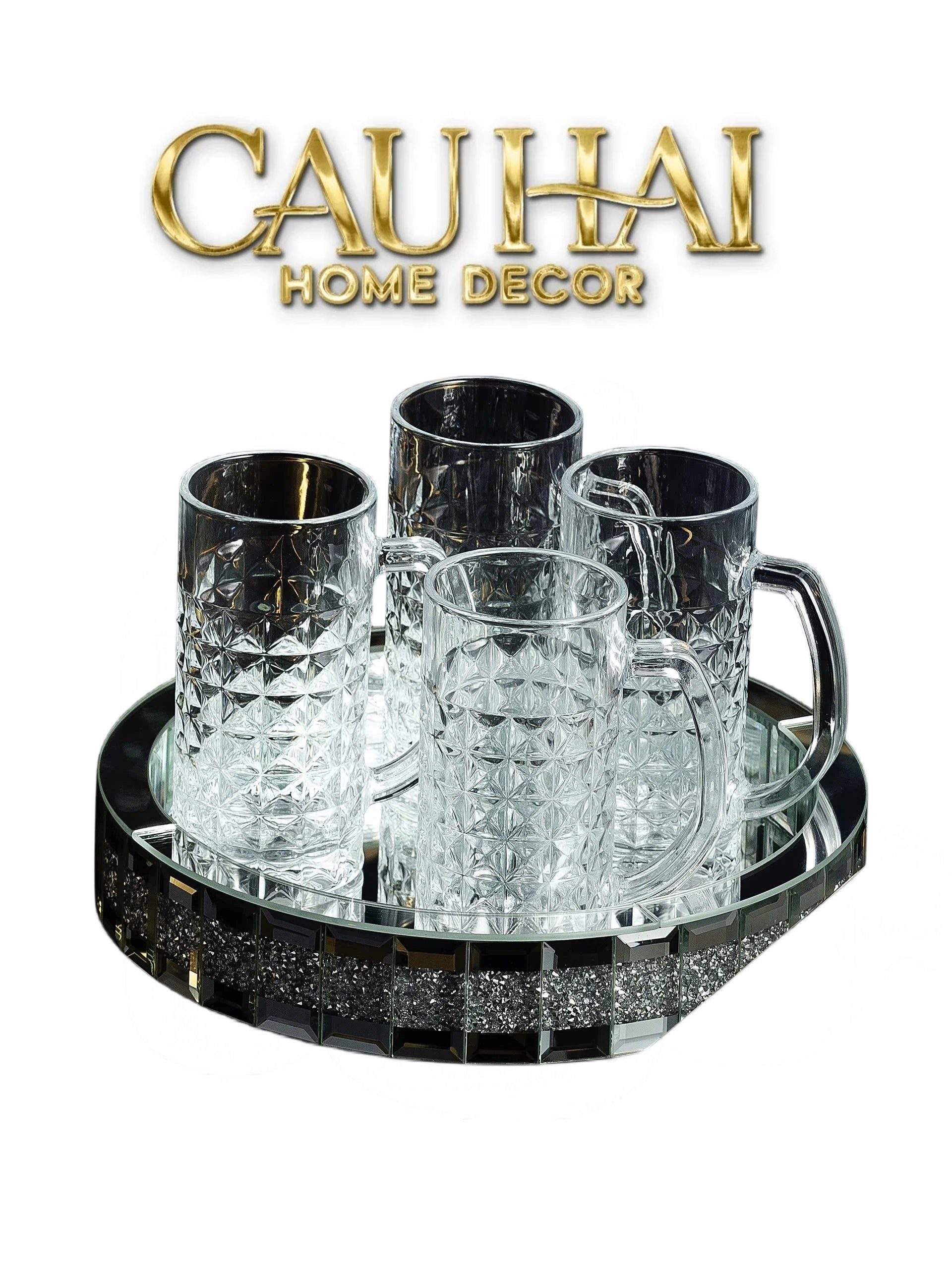 Haute Folie - Khay Gương Tròn Đế Xoay Mirror Argenté D30