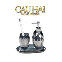 Set Phụ Kiện Nhà Tắm Pha Lê Diamond Cut – Graphite
