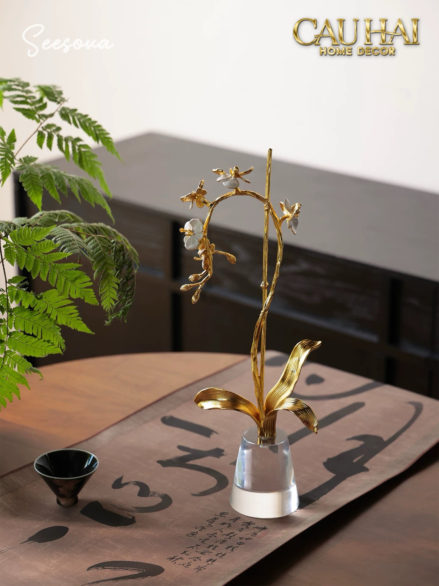 Maison Couture –  Lọ Đựng Cọ Haute Orchid Golden Branches Brush Holder