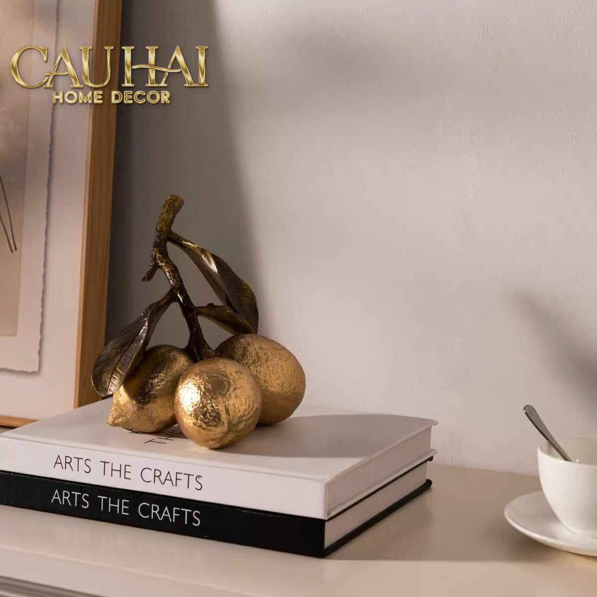 Gilded Lemon Cluster Statue — Vermeil Citron Trois