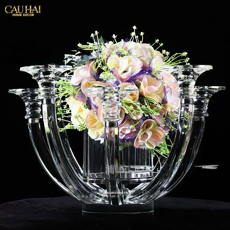 Đế Nến Bình Hoa Pha Lê Candélabre En Cristalleries H30