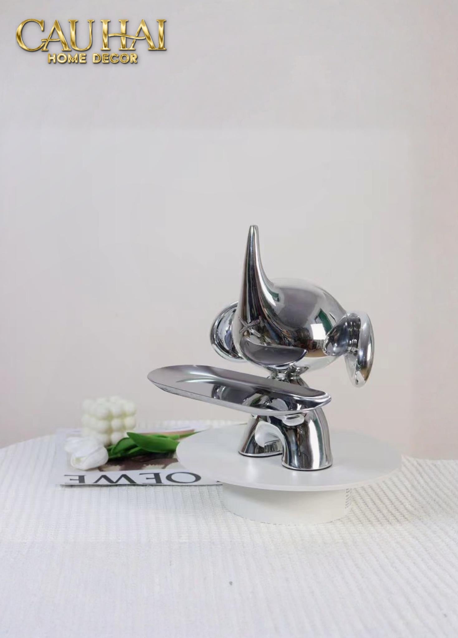 ELYSIAN FW25 - TƯỢNG VOI PLATINUM ASTRO ELEPHAS H27-CẬU HAI HOME DECOR