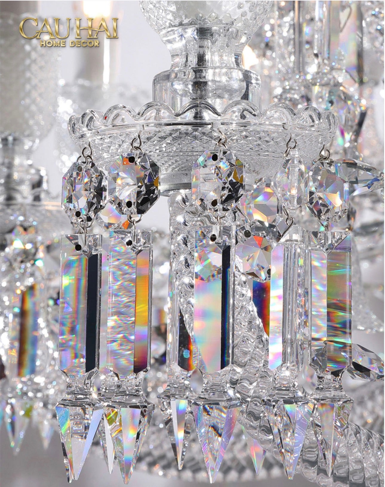 Maison Cristalleries Couture -  Đèn Pha Lê 5 Đỉnh Candelabre Couronne Zénith En  Classique Lamp H72