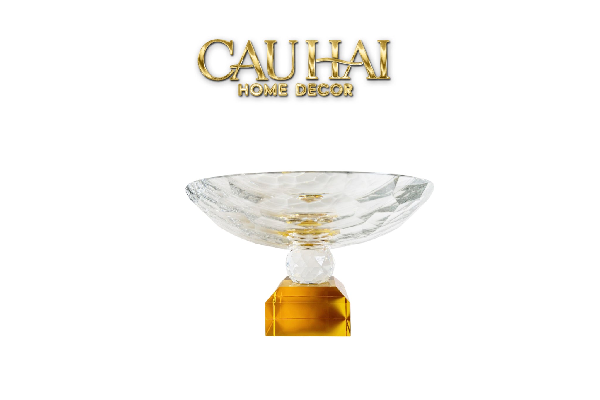 Maison Couture - Đĩa Trái Cây Pha Lê  Amber Cristalleries Fruit Plates Centerpieces 9x28x15