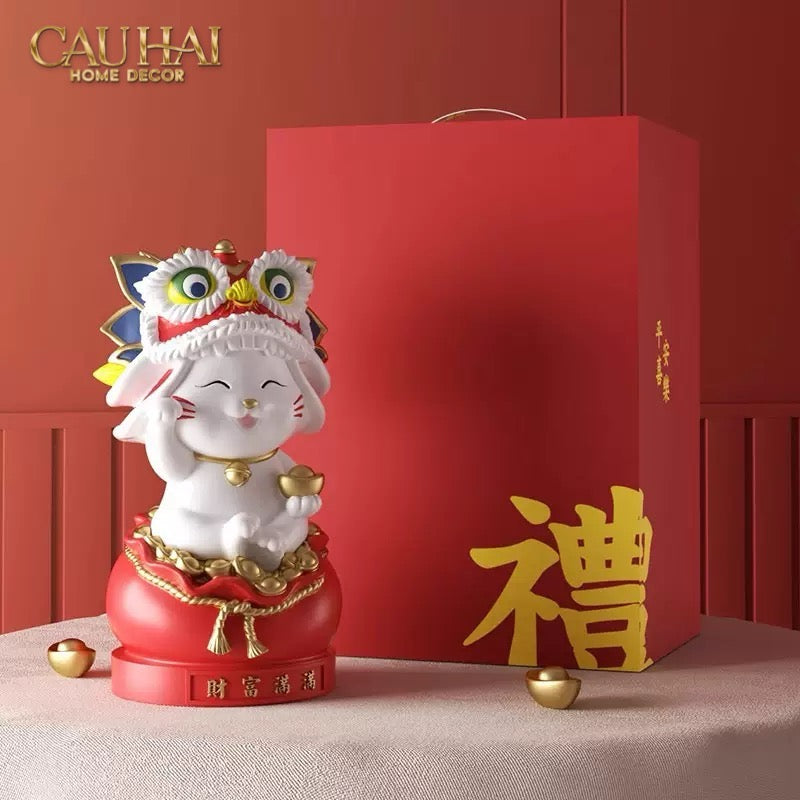 Tết Couture - Tượng Mèo Thần Tài Phú Mãn Mãn - Gift Box-CẬU HAI HOME DECOR