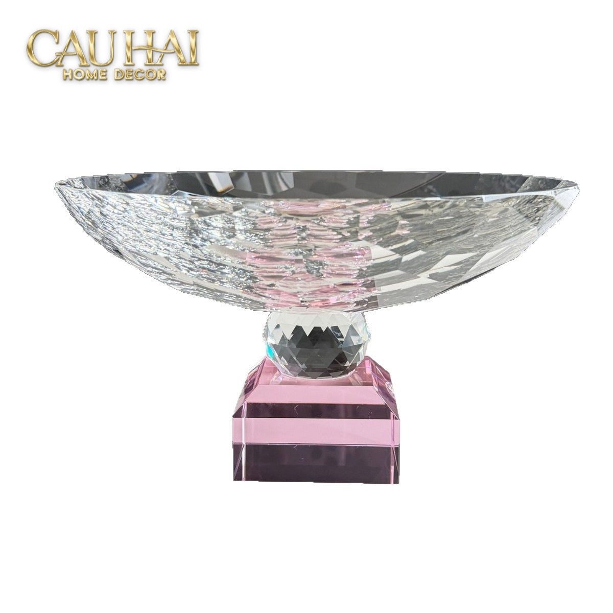 Maison Couture - Đĩa Trái Cây Pha Lê  Amber Cristalleries Fruit Plates Centerpieces 9x28x15