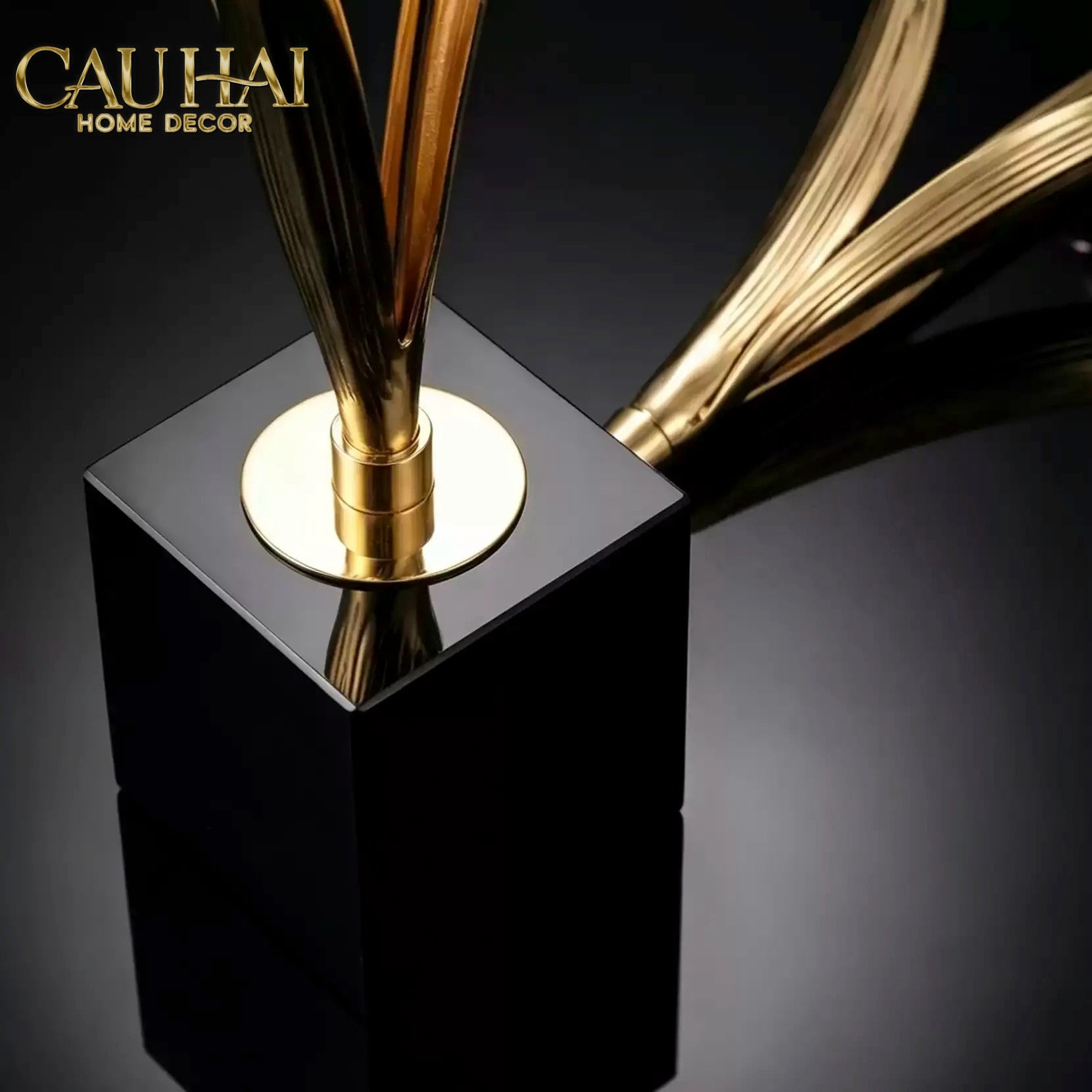Tượng Cành Hoa Pha Lê Crystal Canopée Émeraude H60x30