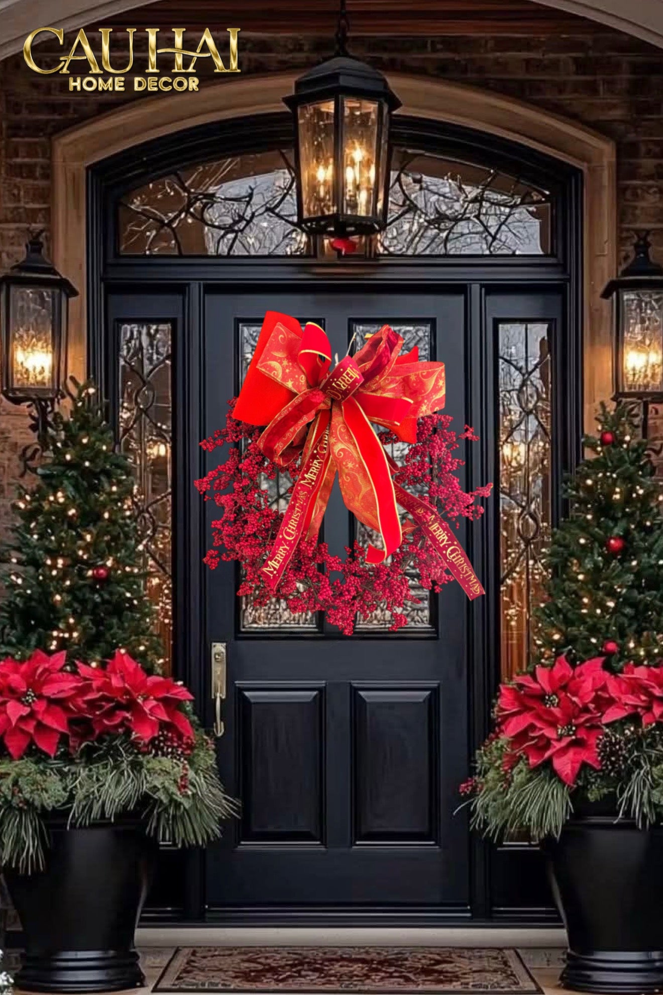 FÊTES COUTURE - VÒNG GIÁNG SINH WINTERBERRY ROYALE WREATH 80CM - CẬU HAI HOME DECOR