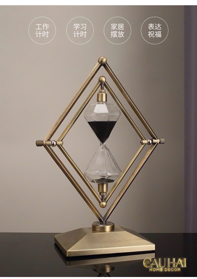 Đồng Hồ Cát Temps Diamant Gildded Mordern 30*20*10-Đồng hồ Cát-CẬU HAI HOME DECOR