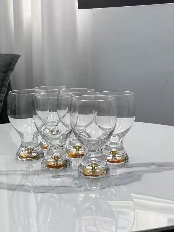 Set 2 Ly Bia Thuỷ Tinh Glacier Golden Diamond Cocktail Glasses  370Ml