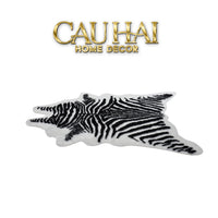 Thảm Lông Faux Fur Zebra Hide Noir 85x110