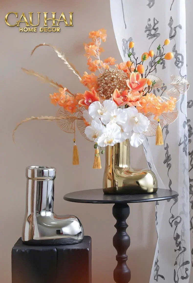 Bình Hoa Rouge Glossy Bubblr Boot Vase-Bình Hoa-CẬU HAI HOME DECOR