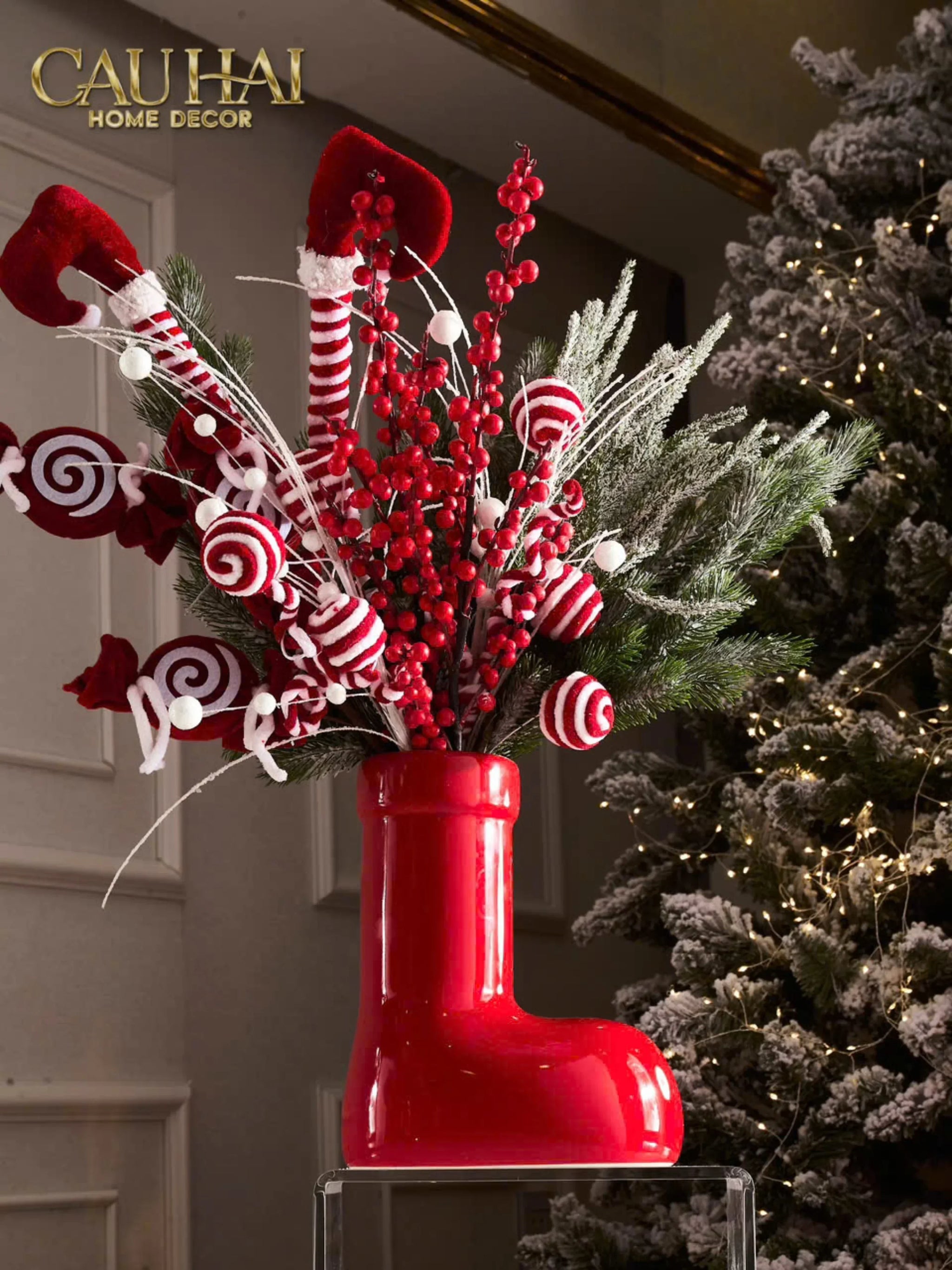 Bình Hoa Rouge Glossy Bubblr Boot Vase-Bình Hoa-CẬU HAI HOME DECOR