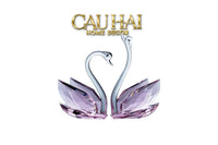 Set 2 Tượng Thiên Nga Pha Lê Trang Trí Crystal Swan Étreinte Rosé 2pcs